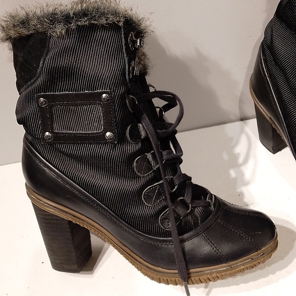 Pajar Black Winter Rain Boots with Fur Trim - Picture 7 of 9